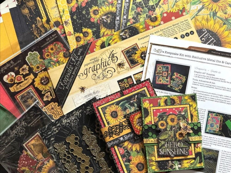 Let it Bee Keepsake Kit with Exclusive Metal Die - Set & Card Inspiration by Graphic 45 - Craftywaftyshop