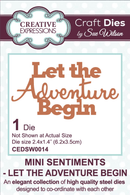Let the Adventure Begin – Craft Dies by Sue Wilson - Craftywaftyshop