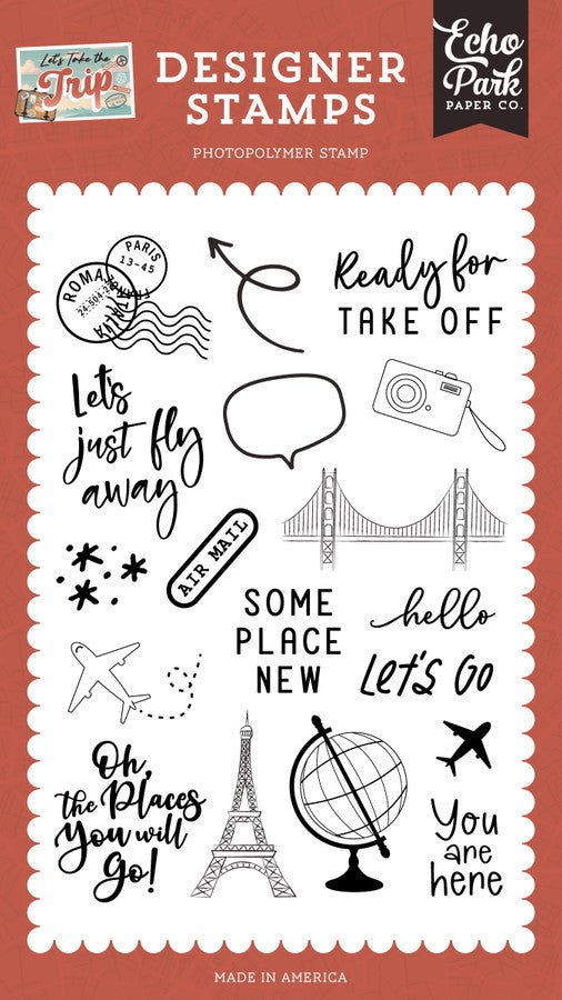 Lets Take The Trip: Some Place New Stamp Set by Echo Park - Craftywaftyshop