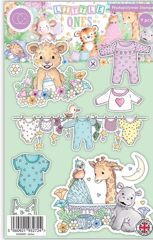 Little Ones A5 Photopolymer Stamp Set Clothes by Craft Cosnortium - Craftywaftyshop