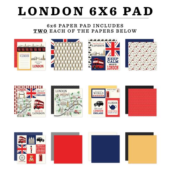 London 6x6 Paper Pad by Carta Bella - Craftywaftyshop