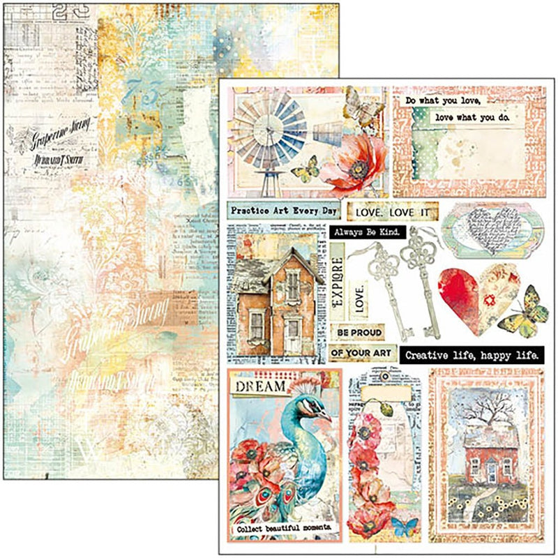 Majestic Dream Creative Pad Ephemera A4 9 Sheets by Ciao Bella - Craftywaftyshop