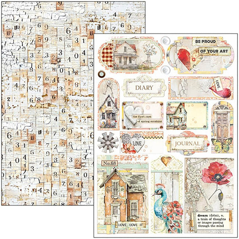 Majestic Dream Creative Pad Ephemera A4 9 Sheets by Ciao Bella - Craftywaftyshop