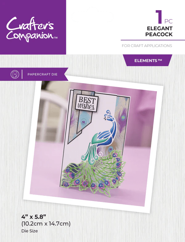 Metal Die Edgeable Elegant Peacock by Crafters Companion - Craftywaftyshop