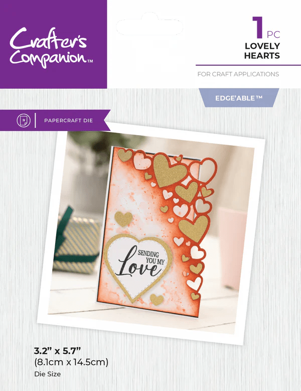 Metal Die Edgeable Lovely Hearts by Crafters Companion - Craftywaftyshop