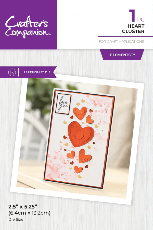Metal Dies Elements Heart Cluster by Crafters Companion - Craftywaftyshop