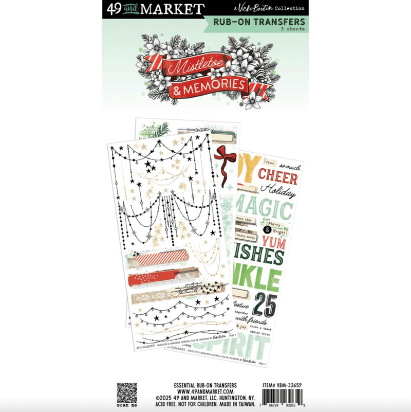 Mistletoe & Memories Essential Rub - On Transfer Set by 49 and Market - Craftywaftyshop