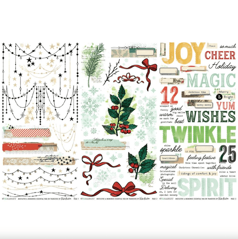 Mistletoe & Memories Essential Rub - On Transfer Set by 49 and Market - Craftywaftyshop