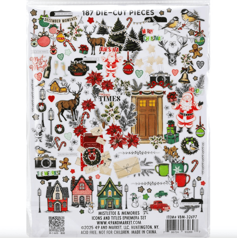 Mistletoe & Memories Icons and Titles Ephemera Set by 49 and Market - Craftywaftyshop