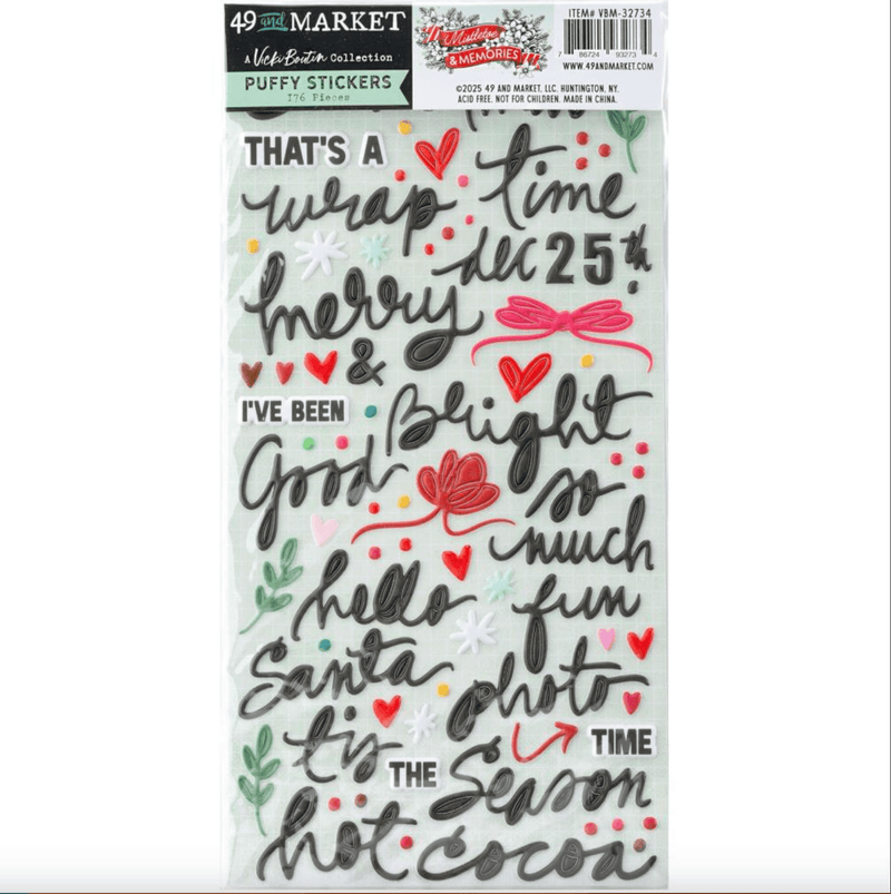 Mistletoe & Memories Puffy Stickers by 49 and Market - Craftywaftyshop