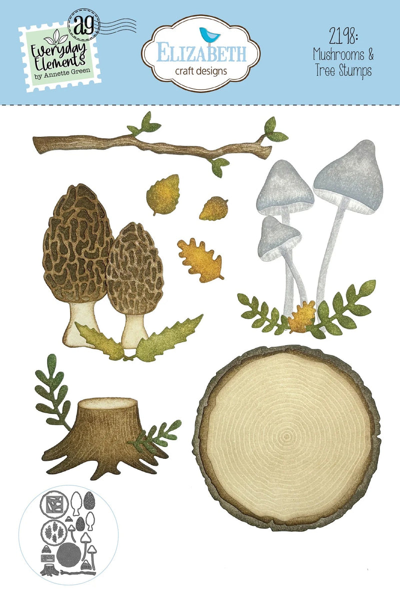 Mushrooms & Tree Stumps Die Set by Elizabeth Craft Designs - Craftywaftyshop