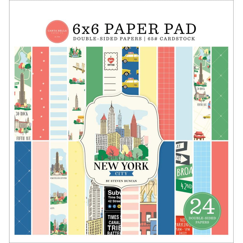 New York City 6" x 6" Paper Pad by Carta Bella - Craftywaftyshop