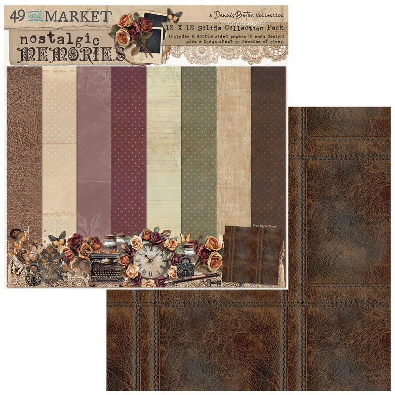 Nostalgic Memories 12"x12" Papers Solids Collection Pack by 49 and Market - Craftywaftyshop