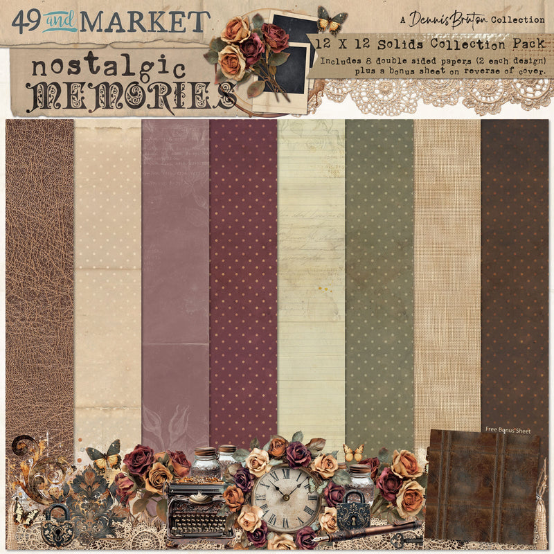 Nostalgic Memories 12"x12" Papers Solids Collection Pack by 49 and Market - Craftywaftyshop