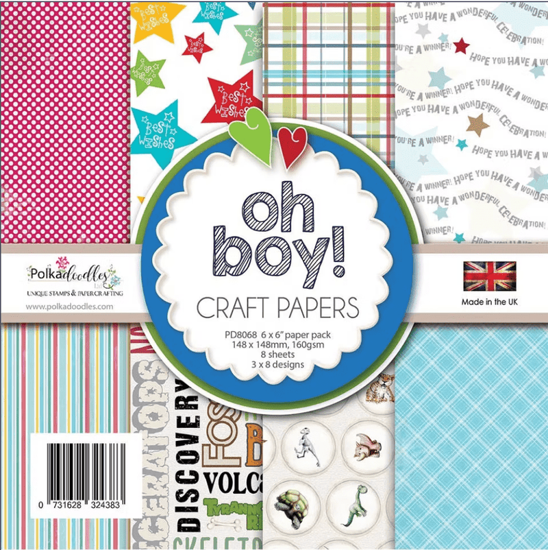 Oh Boy! Paper Pack 6 x 6" By Polkadoodles - Craftywaftyshop