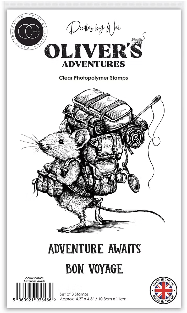 Oliver's Adventures - Adventure Awaits Clear Stamp Set by Wei & Craft Consortium - Craftywaftyshop