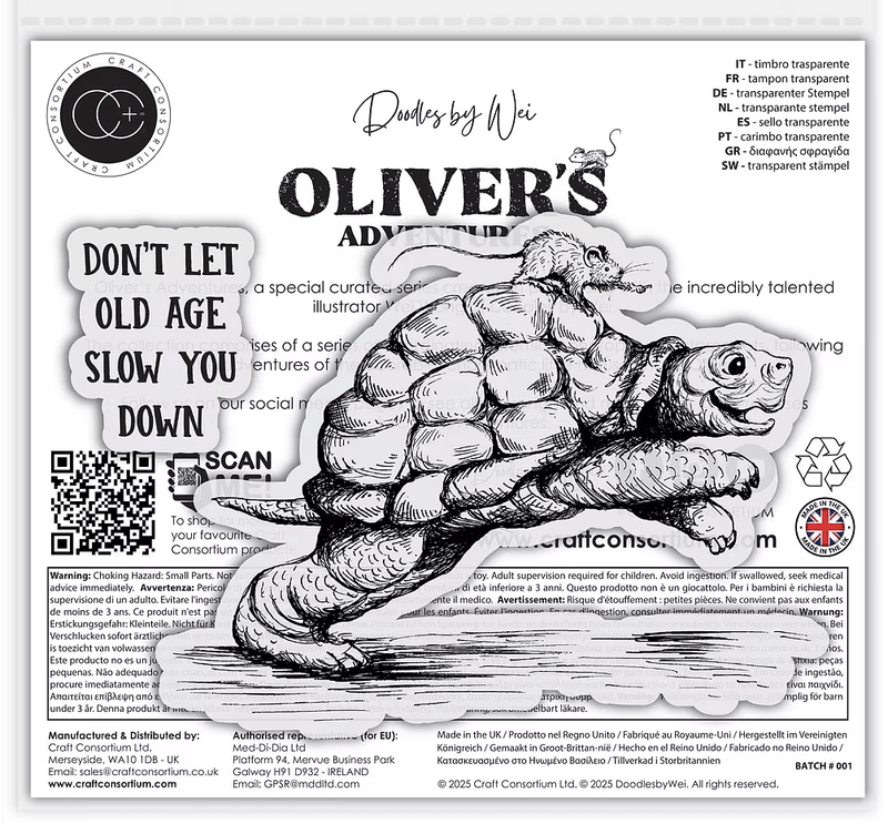 Oliver's Adventures Old Age Clear Stamp Set by Wei & Craft Consortium - Craftywaftyshop