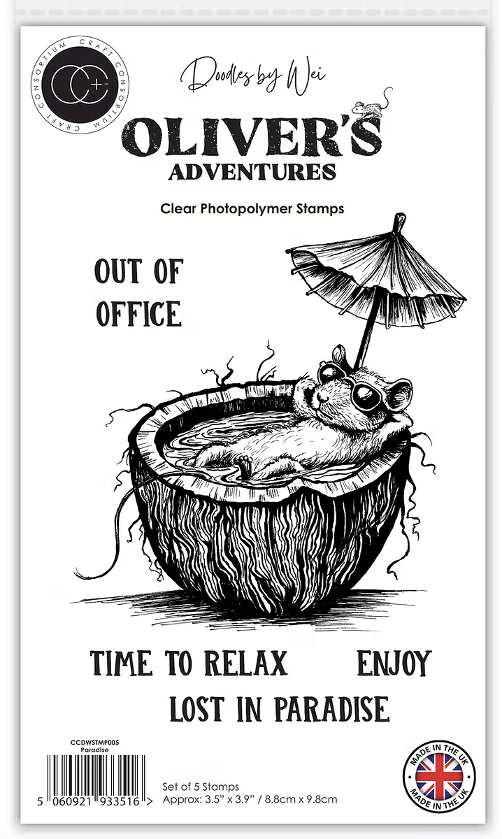Oliver's Adventures Paradise Clear Stamp Set by Wei & Craft Consortium - Craftywaftyshop