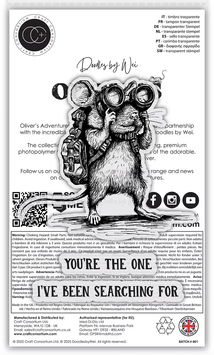 Oliver's Adventures Searching Clear Stamp Set by Wei & Craft Consortium - Craftywaftyshop