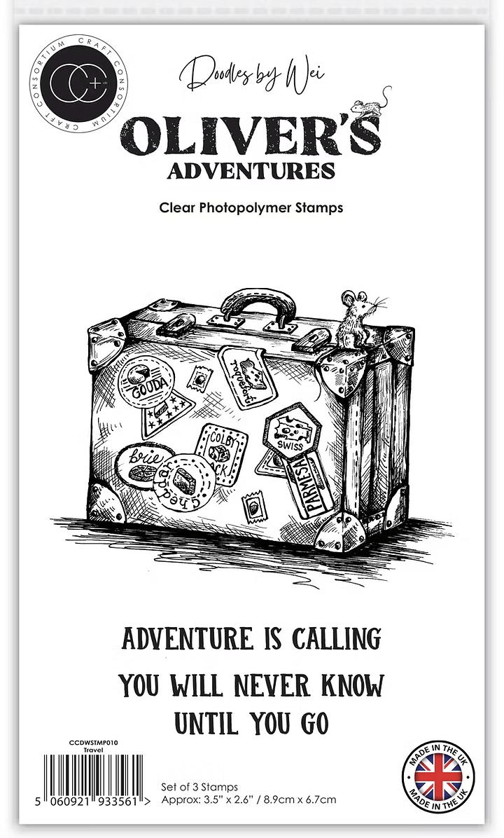 Oliver's Adventures Travel Clear Stamp Set by Wei & Craft Consortium - Craftywaftyshop