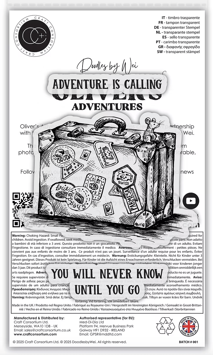Oliver's Adventures Travel Clear Stamp Set by Wei & Craft Consortium - Craftywaftyshop