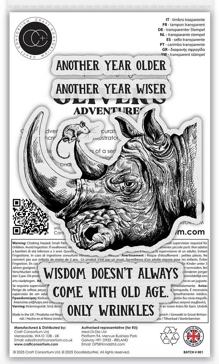 Oliver's Adventures Wisdom Clear Stamp Set by Wei & Craft Consortium - Craftywaftyshop