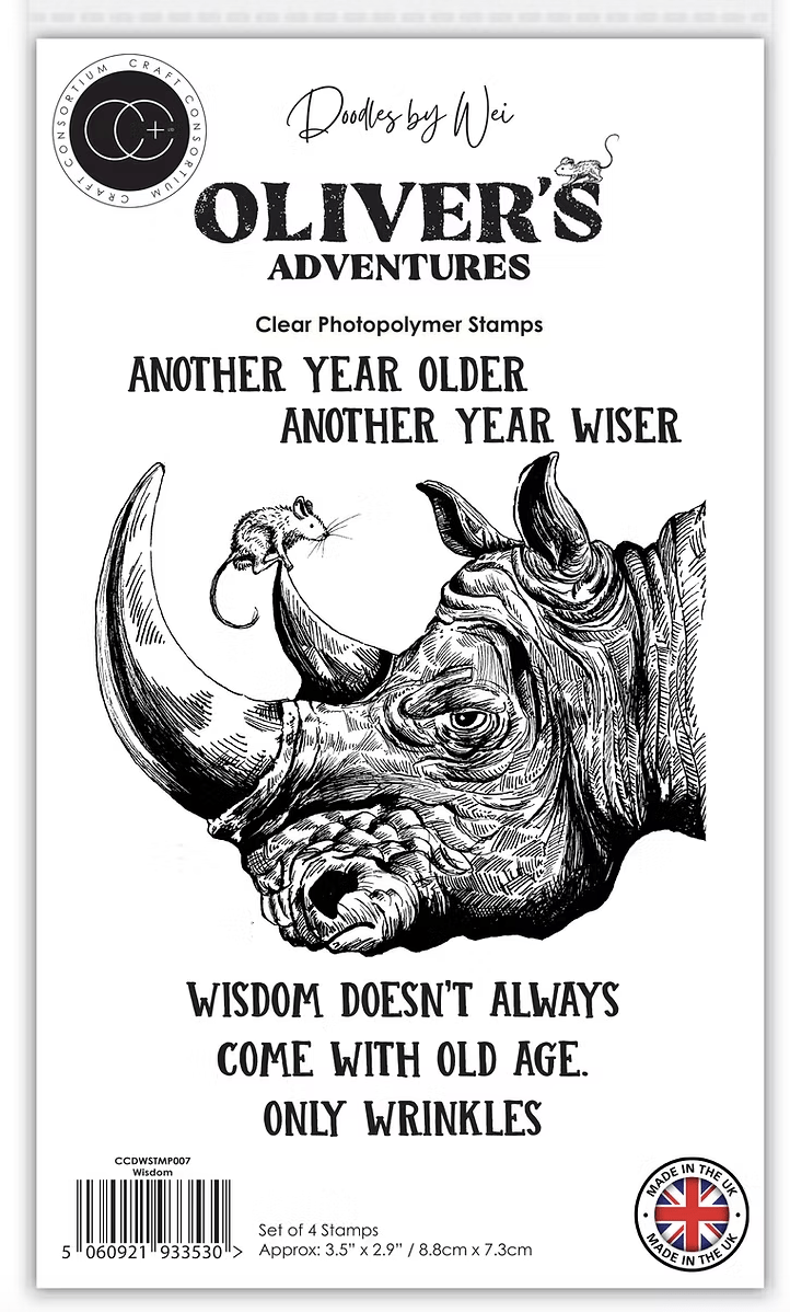 Oliver's Adventures Wisdom Clear Stamp Set by Wei & Craft Consortium - Craftywaftyshop