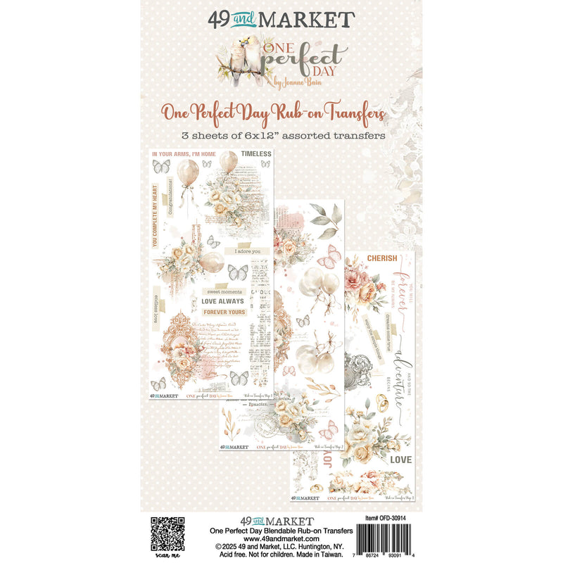 One Perfect Day 6×12 Rub - on Transfer Set by 49 and Market - Craftywaftyshop