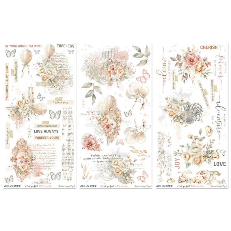 One Perfect Day 6×12 Rub - on Transfer Set by 49 and Market - Craftywaftyshop