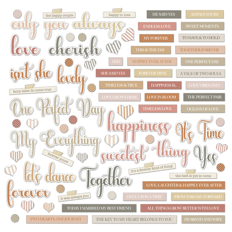 One Perfect Day Chipboard Words by 49 and Market - Craftywaftyshop