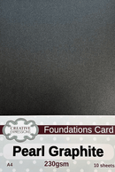 Pearl Graphite Foundations Card 230gsm A4 10 Sheets by Creative Expressions - Craftywaftyshop