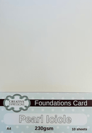 Pearl Icicle Foundations Card 230gsm A4 10 Sheets by Creative Expressions - Craftywaftyshop