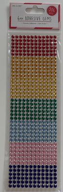 Rainbow - 6mm Adhesive Gems - Pack Of 504pc By Love To Craft™ - Craftywaftyshop