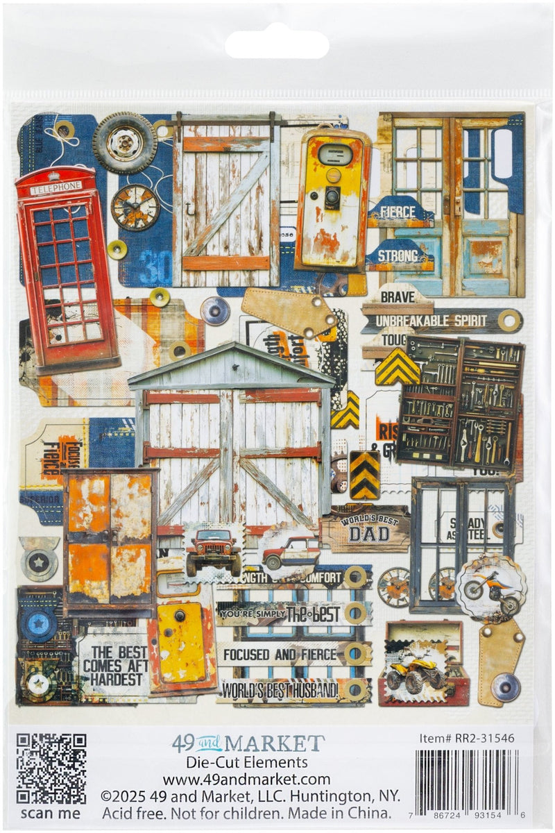 Rust & Revs 2.0 Die - cut Elements by 49 and Market - Craftywaftyshop