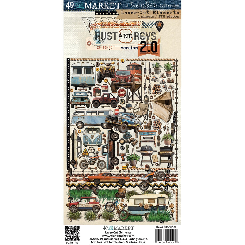 Rust & Revs 2.0 Laser Cut Element Set by 49 and Market - Craftywaftyshop