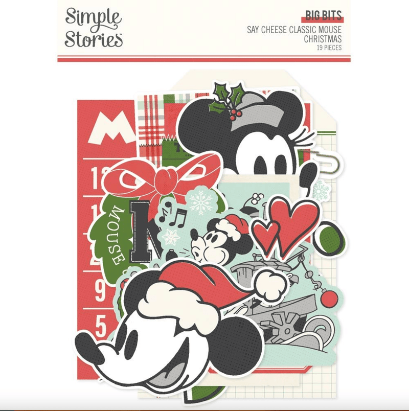 Say Cheese Classic Mouse Christmas 19 Ephemera Bits & Pieces by Simple Stories - Craftywaftyshop