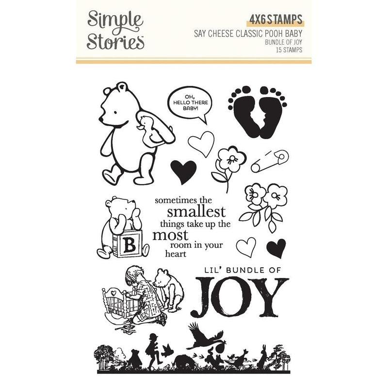 Say Cheese Classic Pooh Baby Bundle of Joy Stamps By Simple Stories - Craftywaftyshop