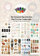 Seasonal Tags Collection Digital Print by Craftywafty - Craftywaftyshop