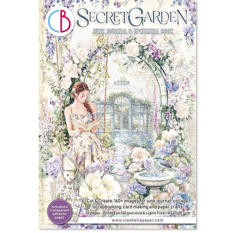 Secret Garden Junk Journal Ephemera Book A4 by Ciao Bella - Craftywaftyshop