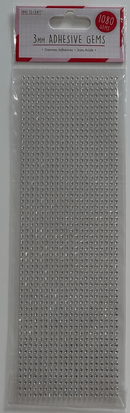 Silver - 3mm Adhesive Gems - Pack Of 1080pc By Love To Craft™ - Craftywaftyshop