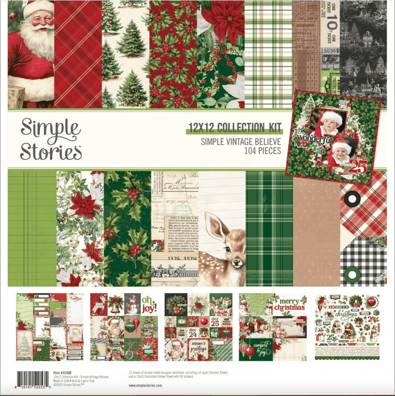 Simple Vintage Believe 12"x12" Collection Kit by Simple Stories - Craftywaftyshop