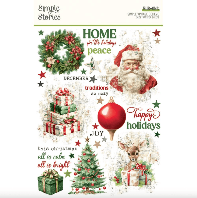 Simple Vintage Believe 6"x8" Rub - Ons Transfers by Simple Stories - Craftywaftyshop