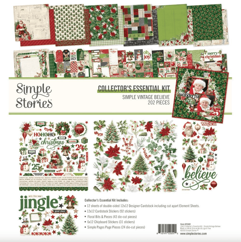 Simple Vintage Believe Collector's Essential Kit 12"X12" by Simple Stories - Craftywaftyshop