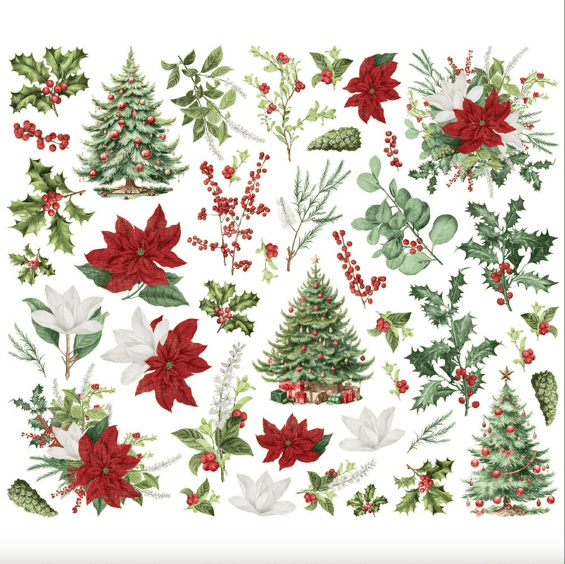 Simple Vintage Believe Floral Bits 43 Cardstock Die - Cut Ephemera Bits & Pieces - Craftywaftyshop