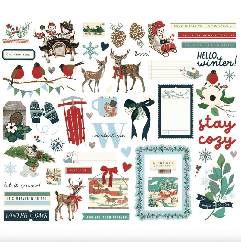 Simple Vintage Flannel Season 54 Piece Die - Cut Ephemera by Simple Stories - Craftywaftyshop