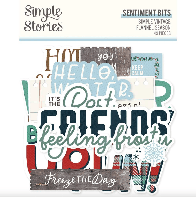 Simple Vintage Flannel Season Die - Cut Ephemera Bits and Pieces by Simple Stories - Craftywaftyshop
