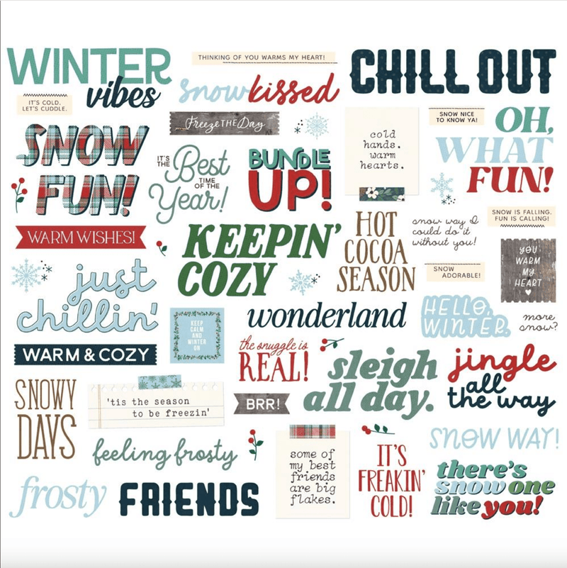 Simple Vintage Flannel Season Die - Cut Ephemera Bits and Pieces by Simple Stories - Craftywaftyshop