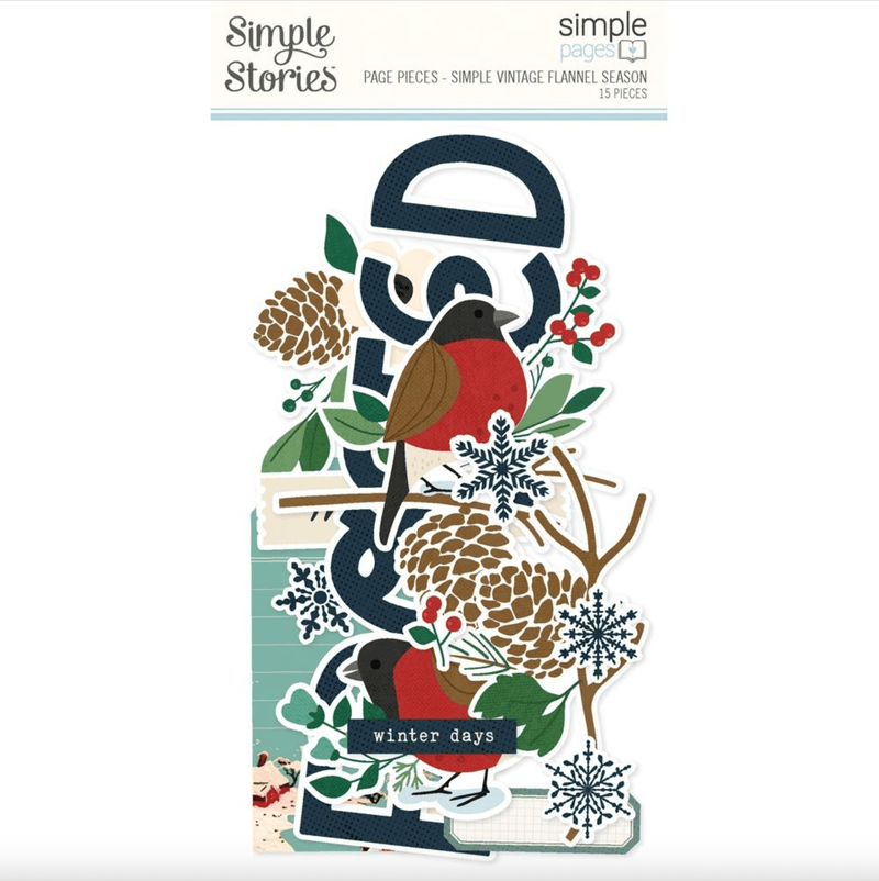 Simple Vintage Flannel Season Die - Cut Ephemera by Simple Stories - Craftywaftyshop