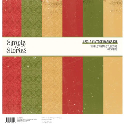 Simple Vintage Yuletide 12x12 Vintage Basics Kit by Simple Stories - Craftywaftyshop