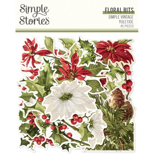 Simple Vintage Yuletide Floral Bits & Pieces Ephemera by Simple Stories - Craftywaftyshop